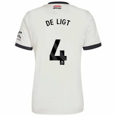 Kandiny Kinderen Matthijs De Ligt #4 Gebroken Wit Thuisshirt Derde Tenue 2024/25 T-Shirt