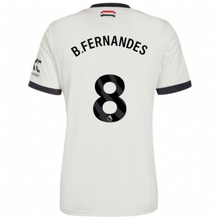 Kandiny Kinderen Bruno Fernandes #8 Gebroken Wit Thuisshirt Derde Tenue 2024/25 T-Shirt