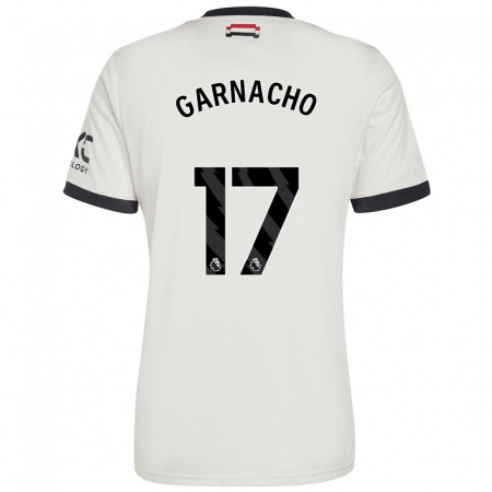 Kandiny Bambino Maglia Alejandro Garnacho #17 Bianco Sporco Kit Gara Third 2024/25 Maglietta