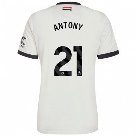 Kandiny Kinderen Antony #21 Gebroken Wit Thuisshirt Derde Tenue 2024/25 T-Shirt