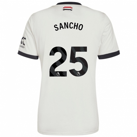 Kandiny Kinderen Jadon Sancho #25 Gebroken Wit Thuisshirt Derde Tenue 2024/25 T-Shirt