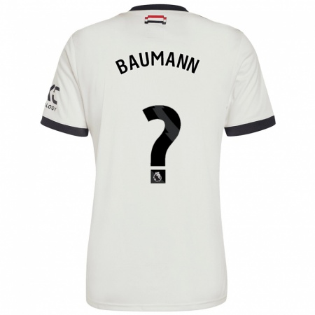 Kandiny Kinderen Zach Baumann #0 Gebroken Wit Thuisshirt Derde Tenue 2024/25 T-Shirt