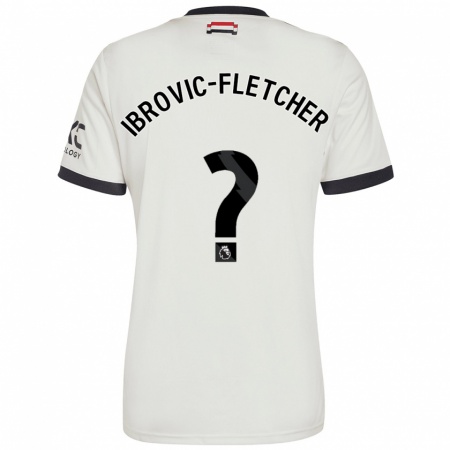 Kandiny Kinderen Edward Ibrovic-Fletcher #0 Gebroken Wit Thuisshirt Derde Tenue 2024/25 T-Shirt