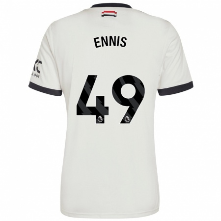 Kandiny Bambino Maglia Ethan Ennis #49 Bianco Sporco Kit Gara Third 2024/25 Maglietta