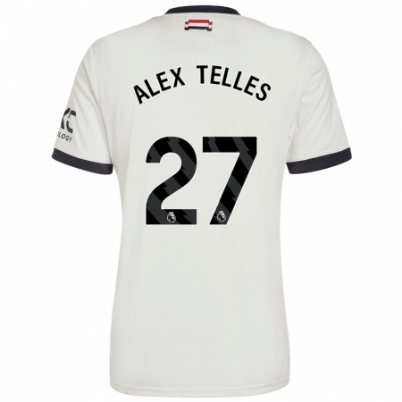 Kandiny Kinderen Alex Nicolao Telles #27 Gebroken Wit Thuisshirt Derde Tenue 2024/25 T-Shirt