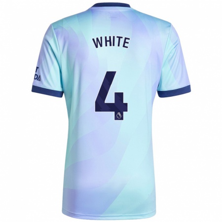 Kandiny Kinderen Ben White #4 Aqua Thuisshirt Derde Tenue 2024/25 T-Shirt