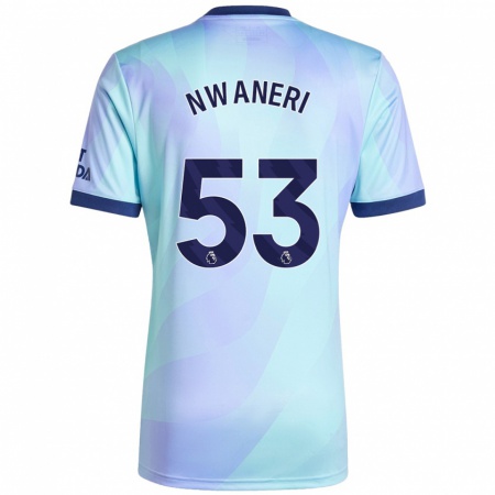 Kandiny Kinderen Ethan Nwaneri #53 Aqua Thuisshirt Derde Tenue 2024/25 T-Shirt