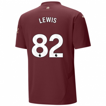 Kandiny Kinderen Rico Lewis #82 Kastanjebruin Thuisshirt Derde Tenue 2024/25 T-Shirt