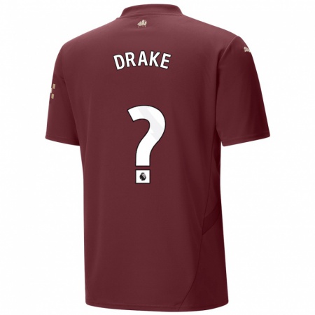 Kandiny Kinderen Leke Drake #0 Kastanjebruin Thuisshirt Derde Tenue 2024/25 T-Shirt