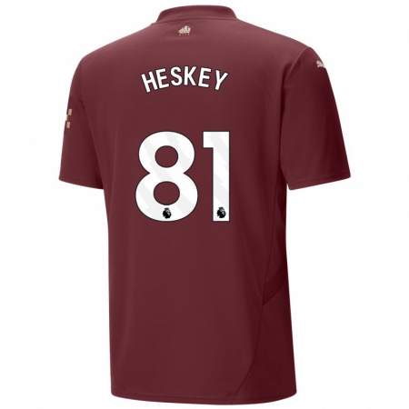 Kandiny Kinderen Jaden Heskey #81 Kastanjebruin Thuisshirt Derde Tenue 2024/25 T-Shirt