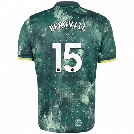 Kandiny Kinderen Lucas Bergvall #15 Muntgroen Thuisshirt Derde Tenue 2024/25 T-Shirt