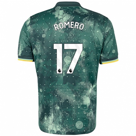 Kandiny Kinderen Cristian Romero #17 Muntgroen Thuisshirt Derde Tenue 2024/25 T-Shirt