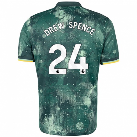 Kandiny Kinderen Drew Spence #24 Muntgroen Thuisshirt Derde Tenue 2024/25 T-Shirt