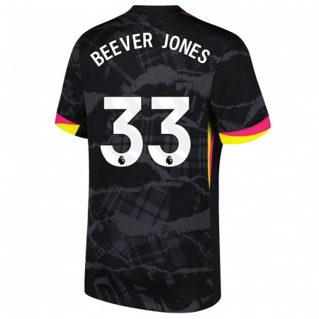 Kandiny Kinderen Aggie Beever-Jones #33 Zwartroze Thuisshirt Derde Tenue 2024/25 T-Shirt