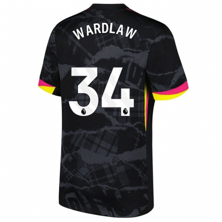 Kandiny Kinderen Charlotte Wardlaw #34 Zwartroze Thuisshirt Derde Tenue 2024/25 T-Shirt