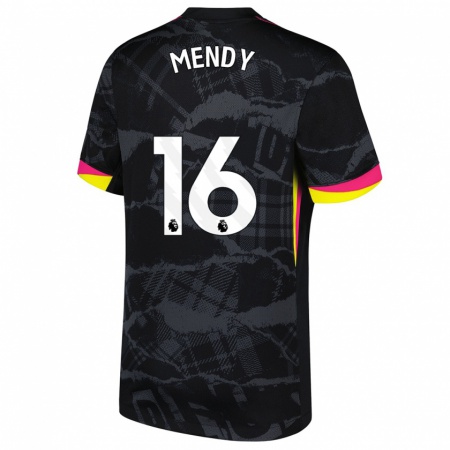 Kandiny Kinderen Edouard Mendy #16 Zwartroze Thuisshirt Derde Tenue 2024/25 T-Shirt