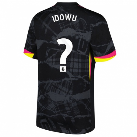 Kandiny Kinderen Tudor Mendel-Idowu #0 Zwartroze Thuisshirt Derde Tenue 2024/25 T-Shirt