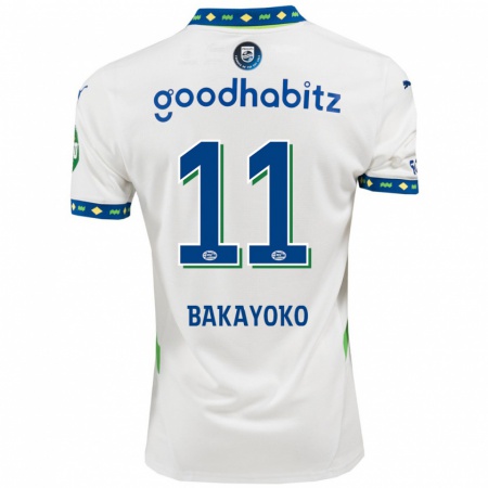 Kandiny Kinderen Johan Bakayoko #11 Wit Donkerblauw Thuisshirt Derde Tenue 2024/25 T-Shirt