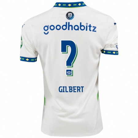 Kandiny Kinderen Dantaye Gilbert #0 Wit Donkerblauw Thuisshirt Derde Tenue 2024/25 T-Shirt