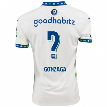 Kandiny Kinderen Jamal Gonzaga #0 Wit Donkerblauw Thuisshirt Derde Tenue 2024/25 T-Shirt