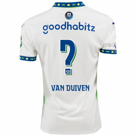 Kandiny Kinderen Robin Van Duiven #0 Wit Donkerblauw Thuisshirt Derde Tenue 2024/25 T-Shirt