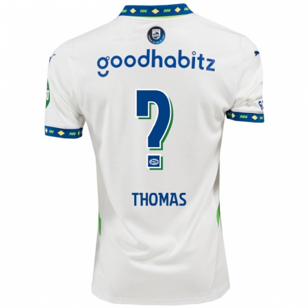 Kandiny Kinderen Ayodele Thomas #0 Wit Donkerblauw Thuisshirt Derde Tenue 2024/25 T-Shirt