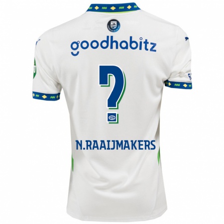 Kandiny Kinderen Niels Raaijmakers #0 Wit Donkerblauw Thuisshirt Derde Tenue 2024/25 T-Shirt