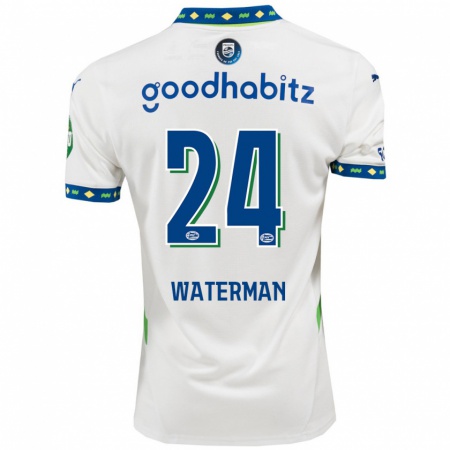 Kandiny Kinderen Boy Waterman #24 Wit Donkerblauw Thuisshirt Derde Tenue 2024/25 T-Shirt