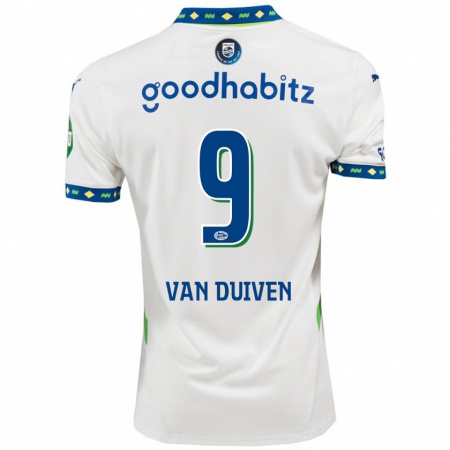 Kandiny Kinderen Jason Van Duiven #9 Wit Donkerblauw Thuisshirt Derde Tenue 2024/25 T-Shirt