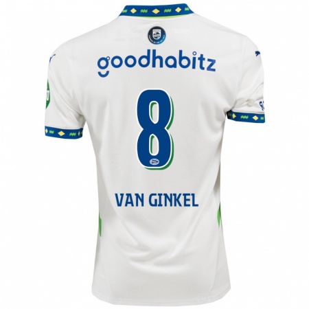 Kandiny Kinderen Marco Van Ginkel #8 Wit Donkerblauw Thuisshirt Derde Tenue 2024/25 T-Shirt