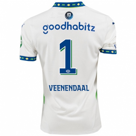 Kandiny Kinderen Sari Van Veenendaal #1 Wit Donkerblauw Thuisshirt Derde Tenue 2024/25 T-Shirt