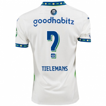 Kandiny Kinderen Mathijs Tielemans #0 Wit Donkerblauw Thuisshirt Derde Tenue 2024/25 T-Shirt