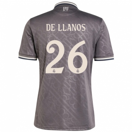 Kandiny Kinderen Hugo De Llanos #26 Houtskool Thuisshirt Derde Tenue 2024/25 T-Shirt