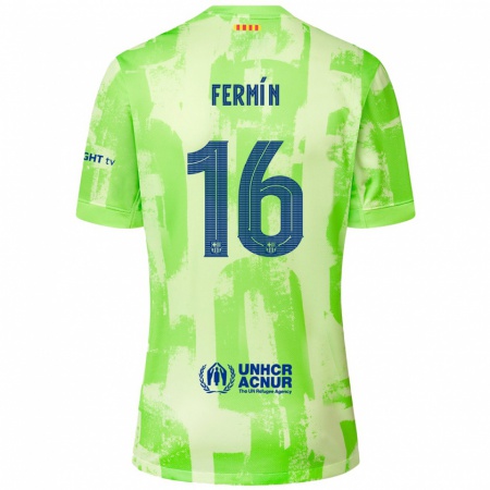 Kandiny Bambino Maglia Fermín López #16 Lime Kit Gara Third 2024/25 Maglietta