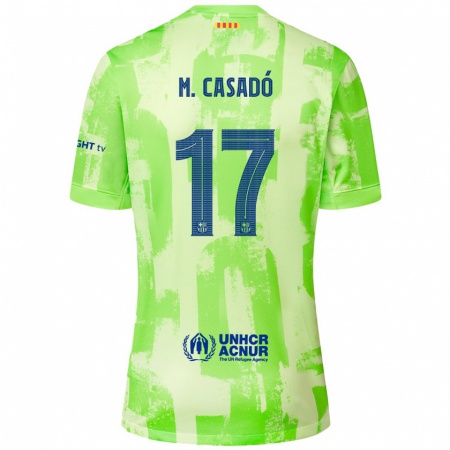 Kandiny Kinderen Marc Casadó #17 Limoen Thuisshirt Derde Tenue 2024/25 T-Shirt