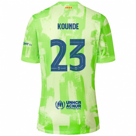 Kandiny Kinderen Jules Koundé #23 Limoen Thuisshirt Derde Tenue 2024/25 T-Shirt