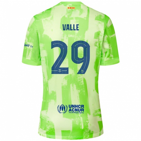 Kandiny Bambino Maglia Álex Valle #29 Lime Kit Gara Third 2024/25 Maglietta