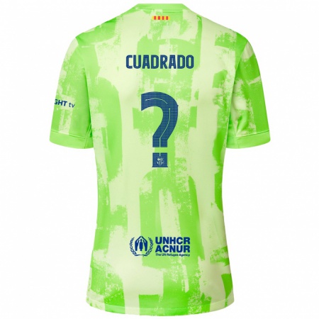 Kandiny Kinderen Adrián Cuadrado #0 Limoen Thuisshirt Derde Tenue 2024/25 T-Shirt