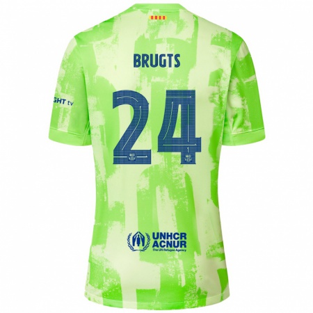 Kandiny Kinderen Esmee Brugts #24 Limoen Thuisshirt Derde Tenue 2024/25 T-Shirt