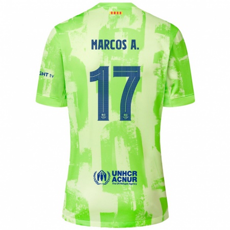 Kandiny Kinderen Marcos Alonso #17 Limoen Thuisshirt Derde Tenue 2024/25 T-Shirt