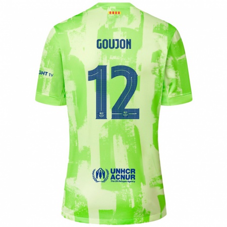 Kandiny Kinderen Iker Goujón #12 Limoen Thuisshirt Derde Tenue 2024/25 T-Shirt