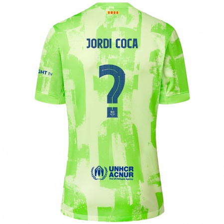 Kandiny Kinderen Jordi Coca #0 Limoen Thuisshirt Derde Tenue 2024/25 T-Shirt