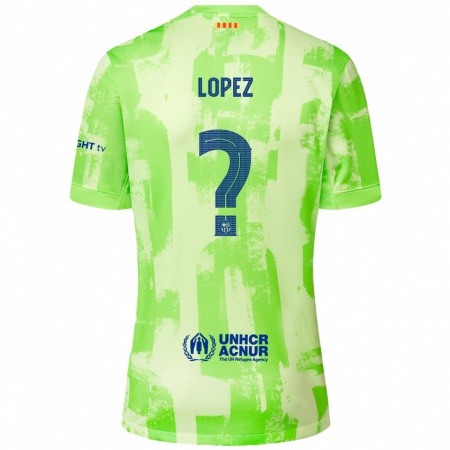 Kandiny Kinderen Pablo Lopez #0 Limoen Thuisshirt Derde Tenue 2024/25 T-Shirt