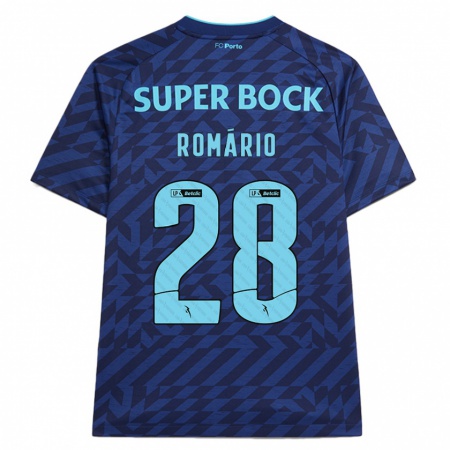 Kandiny Kinderen Romário Baró #28 Marineblauw Thuisshirt Derde Tenue 2024/25 T-Shirt