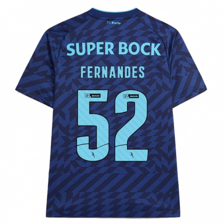 Kandiny Kinderen Martim Fernandes #52 Marineblauw Thuisshirt Derde Tenue 2024/25 T-Shirt