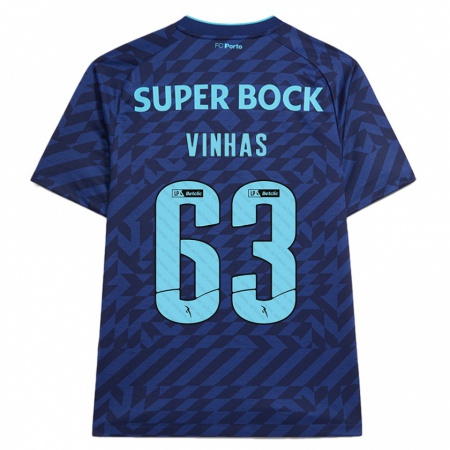 Kandiny Kinderen David Vinhas #63 Marineblauw Thuisshirt Derde Tenue 2024/25 T-Shirt