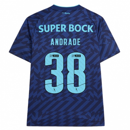 Kandiny Kinderen Fernando Andrade #38 Marineblauw Thuisshirt Derde Tenue 2024/25 T-Shirt