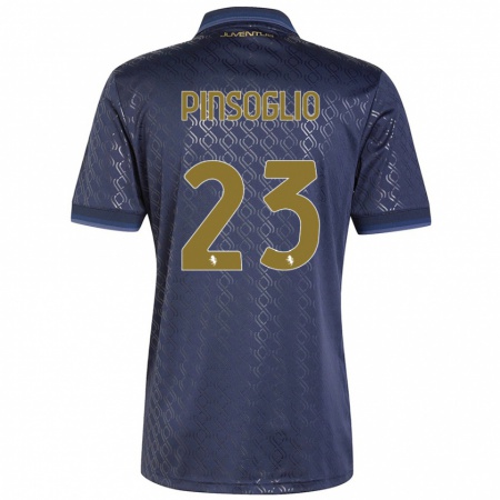 Kandiny Kinderen Carlo Pinsoglio #23 Marineblauw Thuisshirt Derde Tenue 2024/25 T-Shirt