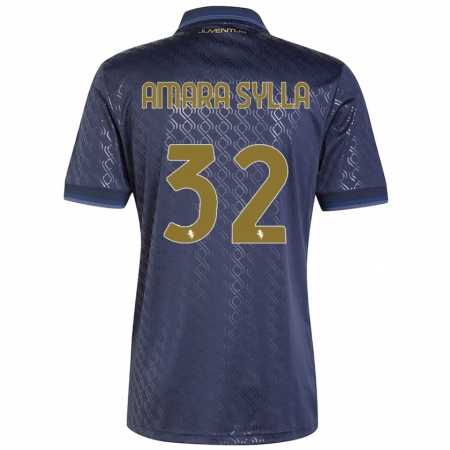 Kandiny Bambino Maglia Idris Amara Sylla #32 Blu Navy Kit Gara Third 2024/25 Maglietta