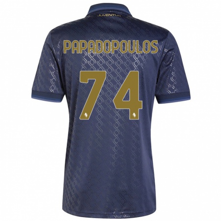 KandinyキッズChristos Papadopoulos#74ネイビーブルーサードユニフォームシャツ2024/25ジャージーユニフォーム